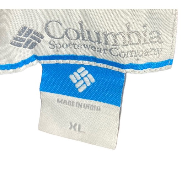 Columbia XL Button Down Shirt Mens Red Blue Plaid Long Sleeve Regular Fit Cotton - Picture 6 of 7